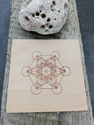 Merkaba-dřevěná podložka pro krystalové mřížky 20 cm