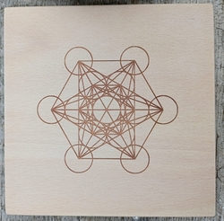 Merkaba-dřevěná podložka pro krystalové mřížky 20 cm
