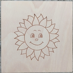 Sluníčko-dřevěná tvořivá podložka-obrázek 20 cm