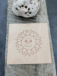 Sluníčko-dřevěná tvořivá podložka-obrázek 20 cm