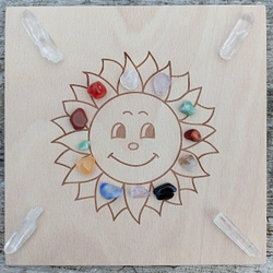 Sluníčko-dřevěná tvořivá podložka-obrázek 20 cm