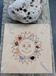 Sluníčko-dřevěná tvořivá podložka-obrázek 20 cm