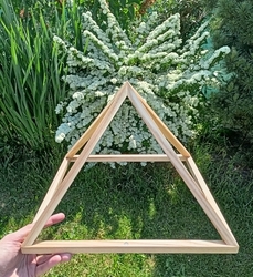Pyramida dřevěná 35 cm Jasanové dřevo 