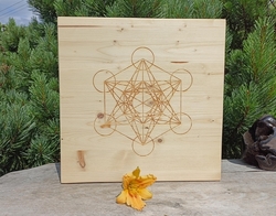 Merkaba-dřevěná podložka pro krystalové mřížky 30 cm
