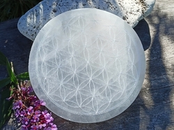 Selenitový podtácek KVĚT ŽIVOTA 12 cm