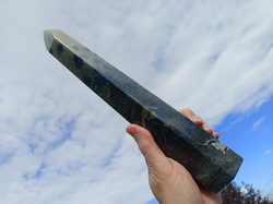 Modrý křemen špice 29 cm, HVĚZDNÝ STRÁŽCE - Mistrovský krystal