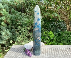 Modrý křemen špice 29 cm, HVĚZDNÝ STRÁŽCE - Mistrovský krystal