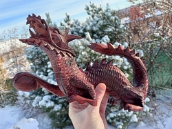 Drak dřevěný vodní 30 cm