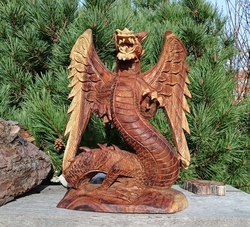 Drak dřevěný s křídly 31 cm - SILÁK