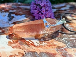 Přívěsek - křišťál s hematitem tangerine - MOUDROST A VĚDOMÍ
