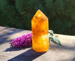  Křišťál s limonitem obelisk 182,4 g - ZLATÝ PAPRSEK