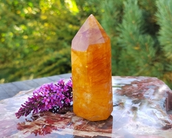  Křišťál s limonitem obelisk 182,4 g - ZLATÝ PAPRSEK
