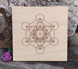 Merkaba-dřevěná podložka pro krystalové mřížky 15 cm 