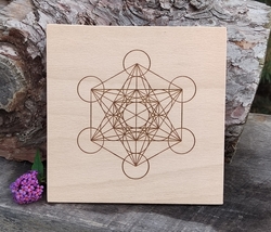 Merkaba-dřevěná podložka pro krystalové mřížky 15 cm 