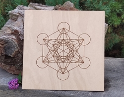 Merkaba-dřevěná podložka pro krystalové mřížky 20 cm
