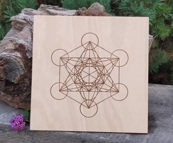 Merkaba-dřevěná podložka pro krystalové mřížky 20 cm