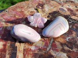 Achát růžový troml 36,8 g, SET 2 ks Botswana