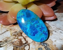 Chryzokol kabošon extra kvalita 9,44 g, Peru