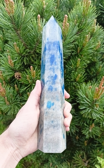 Modrý křemen špice HVĚZDNÝ STRÁŽCE 26 cm