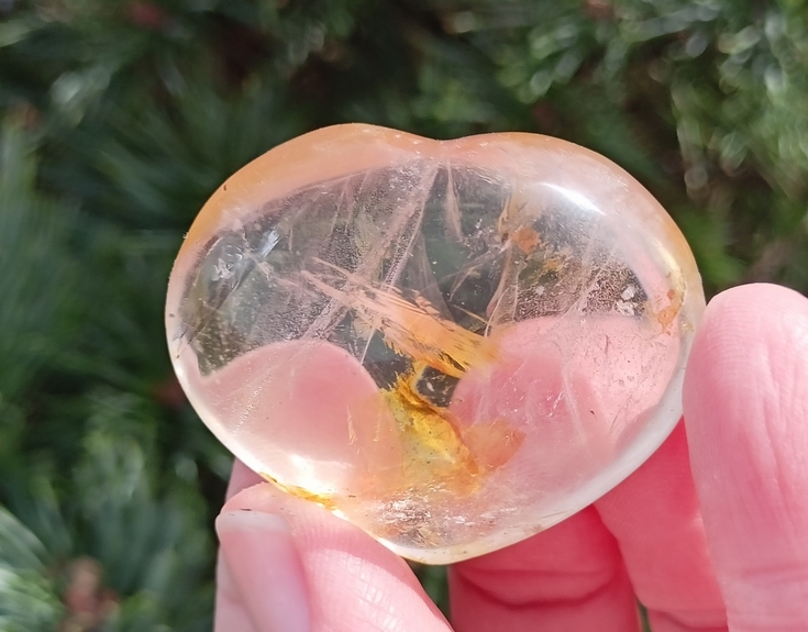 Srdce křišťál s limonitem 43 g - Zlatý léčitel
