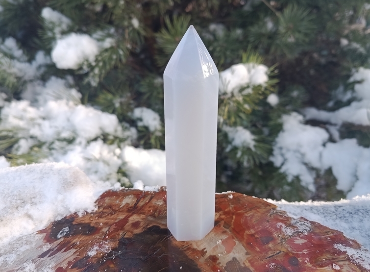 Chalcedon modrý obelisk 159 g - HLUBOKÝ VNITŘNÍ KLID