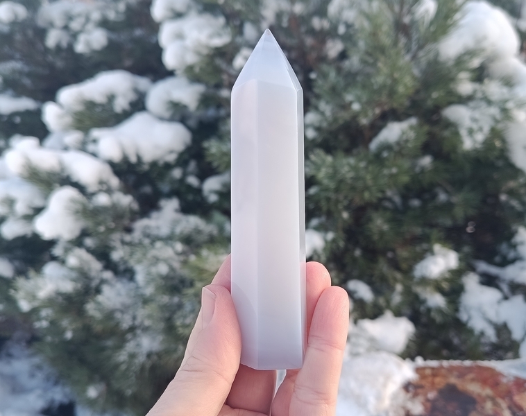 Chalcedon modrý obelisk 159 g - HLUBOKÝ VNITŘNÍ KLID