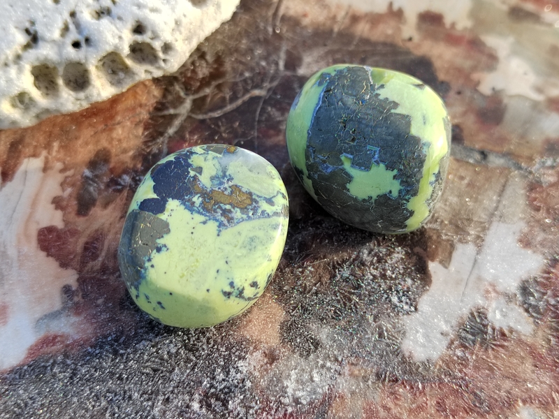Serpentinit s pyritem SET 2 ks, 61,7 g Peru 