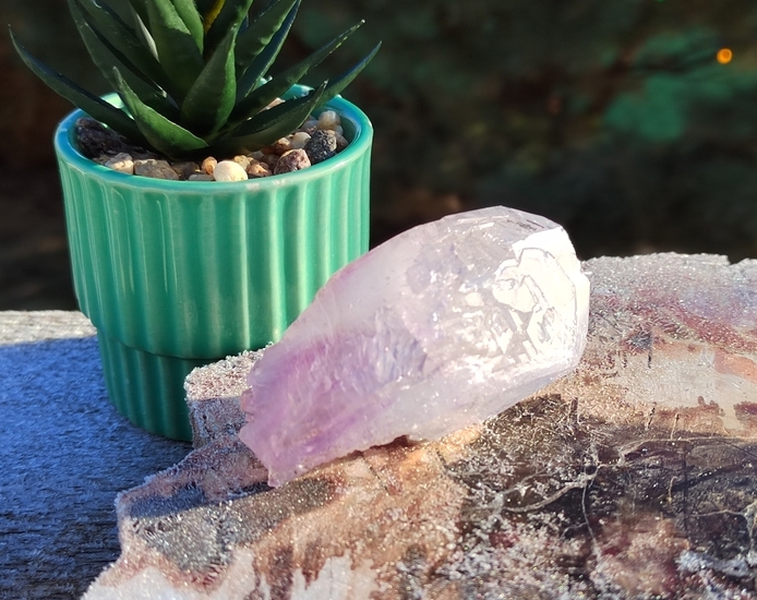 Ametystový krystal  window quartz 61,32 g Mexiko - PRŮVODCE