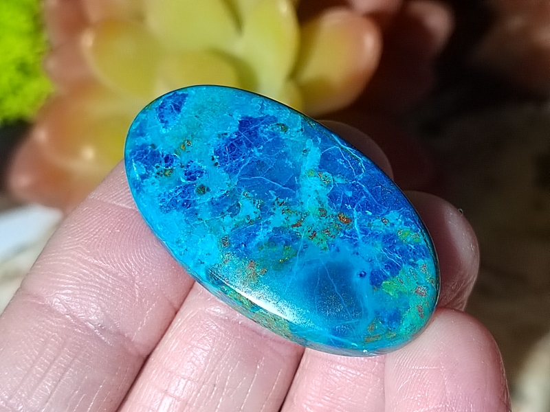 Chryzokol kabošon extra kvalita 9,44 g, Peru