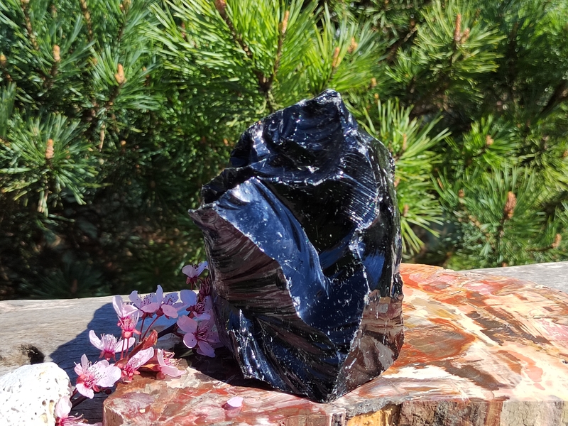 Obsidián černý surový 1185 g - Mexiko