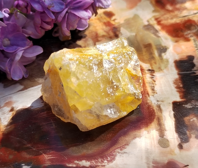 Křišťál + křemen surový s limonitem 24,9 g - SLUNCE