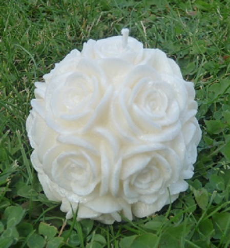Svíčka Růže - bílá